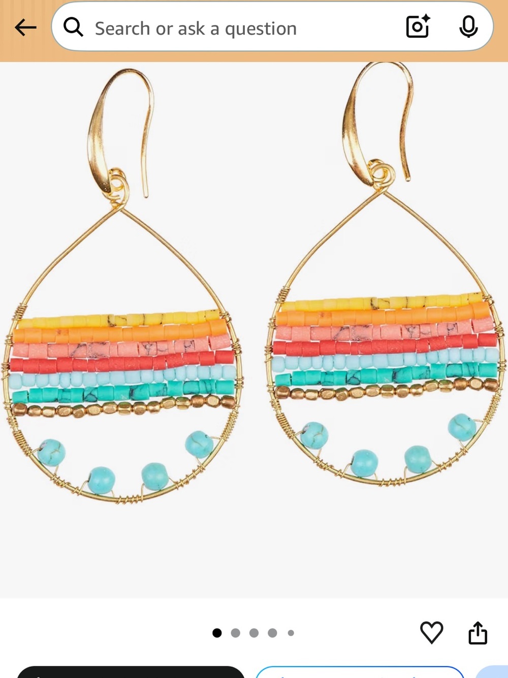 Lot of 2 pair of earrings Boho pink NWT and sunset earrings